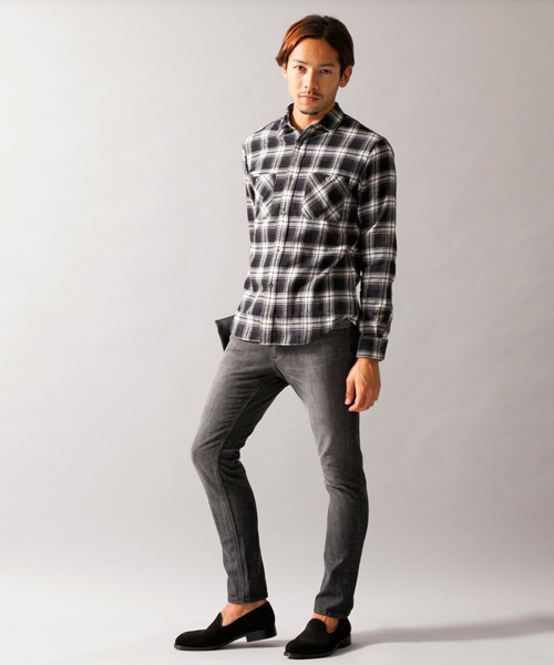 BEAUTY&YOUTH UNITED ARROWS(ビューティーアンドユースユナイテッドアローズ)の「【WEB限定】by ∴ レギュラーカラー ネルシャツ◆(シャツ/ブラウス・メンズ・レッド/マスタード/ネイビー/ブラック/オフホワイト・SMALL/LARGE/X-LARGE/MEDIUM)」の10枚目の写真