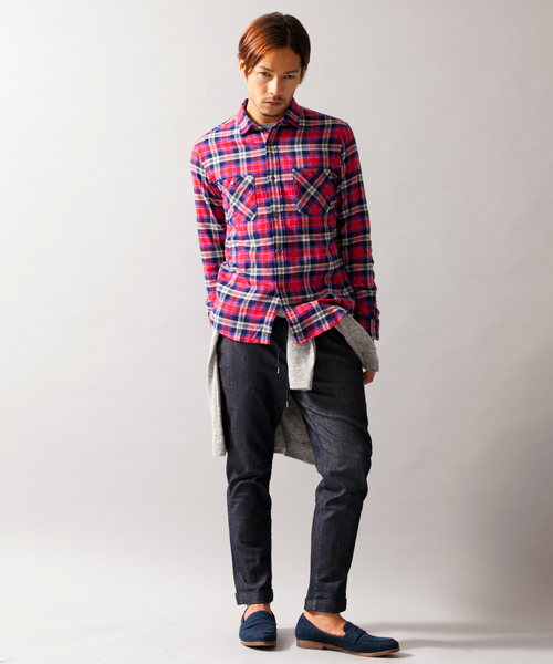 BEAUTY&YOUTH UNITED ARROWS(ビューティーアンドユースユナイテッドアローズ)の「【WEB限定】by ∴ レギュラーカラー ネルシャツ◆(シャツ/ブラウス・メンズ・レッド/マスタード/ネイビー/ブラック/オフホワイト・SMALL/LARGE/X-LARGE/MEDIUM)」の12枚目の写真