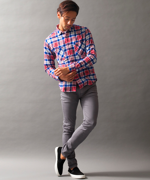 BEAUTY&YOUTH UNITED ARROWS(ビューティーアンドユースユナイテッドアローズ)の「【WEB限定】by ∴ レギュラーカラー ネルシャツ◆(シャツ/ブラウス・メンズ・レッド/マスタード/ネイビー/ブラック/オフホワイト・SMALL/LARGE/X-LARGE/MEDIUM)」の18枚目の写真