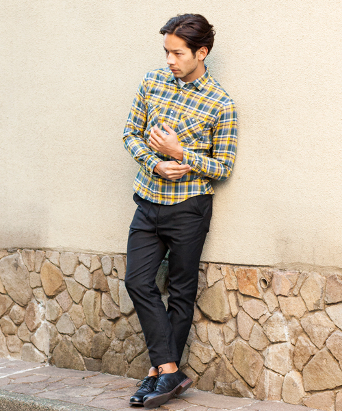 BEAUTY&YOUTH UNITED ARROWS(ビューティーアンドユースユナイテッドアローズ)の「【WEB限定】by ∴ レギュラーカラー ネルシャツ◆(シャツ/ブラウス・メンズ・レッド/マスタード/ネイビー/ブラック/オフホワイト・SMALL/LARGE/X-LARGE/MEDIUM)」の19枚目の写真