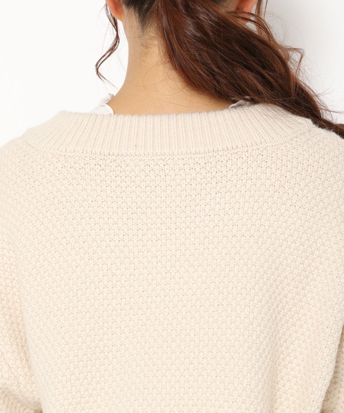 Heather(ヘザー)の「バックリボンケーブルニット 867423(ニット/セーター・レディース・アイボリー/ブラック/サックスブルー・FREE)」の7枚目の写真