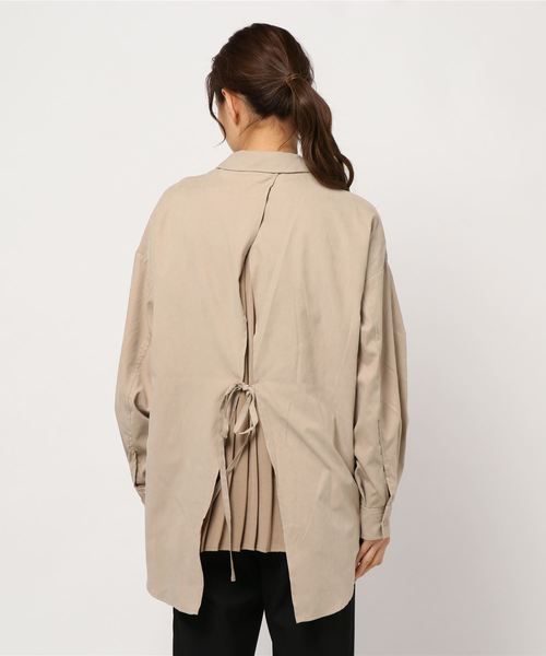 n'ee-ne（ネーネ）の「バックプリーツ　ツイルピーチ切替ブラウス（シャツ/ブラウス・レディース・ベージュ/ブラウン/ブラック/モカ/ミント・FREE）」の15枚目の写真