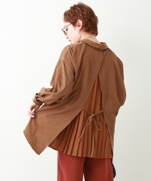 セール バックプリーツで後ろ美人のツイルピーチ切替ブラウス シャツ ブラウス N Ee Ne ネーネ のファッション通販 Zozotown