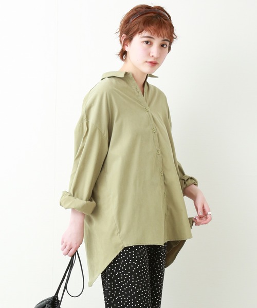 n'ee-ne（ネーネ）の「バックプリーツ　ツイルピーチ切替ブラウス（シャツ/ブラウス・レディース・ベージュ/ブラウン/ブラック/モカ/ミント・FREE）」の5枚目の写真