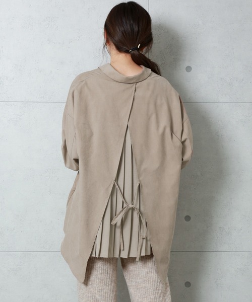 n'ee-ne（ネーネ）の「バックプリーツ　ツイルピーチ切替ブラウス（シャツ/ブラウス・レディース・ベージュ/ブラウン/ブラック/モカ/ミント・FREE）」の21枚目の写真