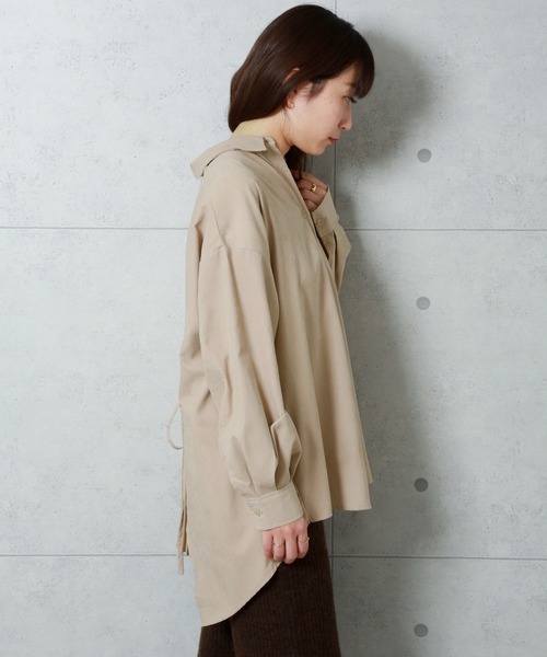 n'ee-ne（ネーネ）の「バックプリーツ　ツイルピーチ切替ブラウス（シャツ/ブラウス・レディース・ベージュ/ブラウン/ブラック/モカ/ミント・FREE）」の11枚目の写真