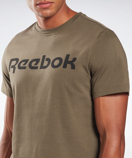 Reebok(リーボック)の「グラフィック シリーズ リニア ロゴ Tシャツ / Graphic Series Linear Logo Tee(Tシャツ/カットソー・メンズ・ホワイト/ブラック/ターコイズブルー/グレー/ブラック×ホワイト/ネイビー/アーミー・XXX-LARGE/XXXX-LARGE/LARGE/MEDIUM/X-LARGE/SMALL/XX-LARGE/X-SMALL)」の11枚目の写真