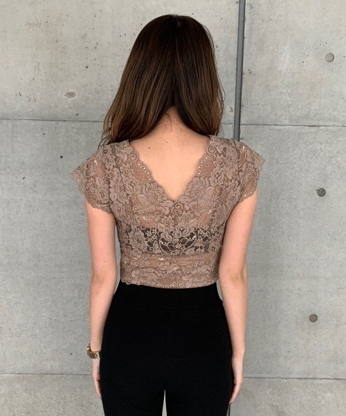 ENVYM（アンビー）の「総レースＴＥＥ（Tシャツ/カットソー・レディース・ホワイト/ブラック/ベージュ/グレー/カーキ/ピンク・FREE）」の8枚目の写真