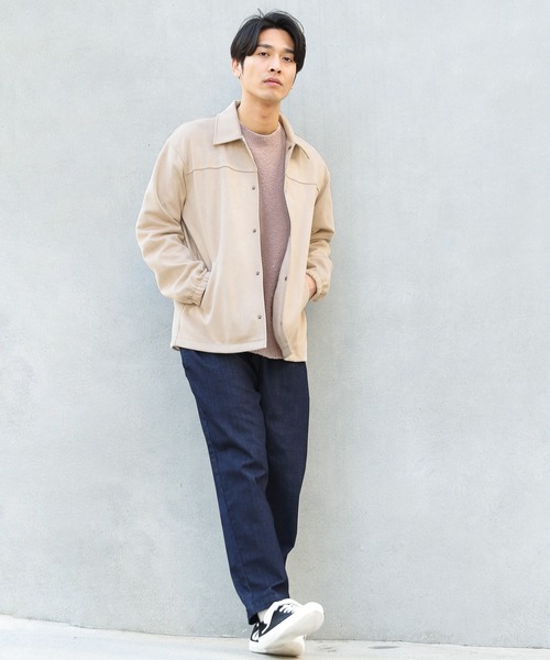 LAKOLE(ラコレ)の「フェイクスエードコーチジャケット / LAKOLE(ブルゾン・メンズ・スモーク/サンドグレー/アクア・MEDIUM/LARGE)」の4枚目の写真