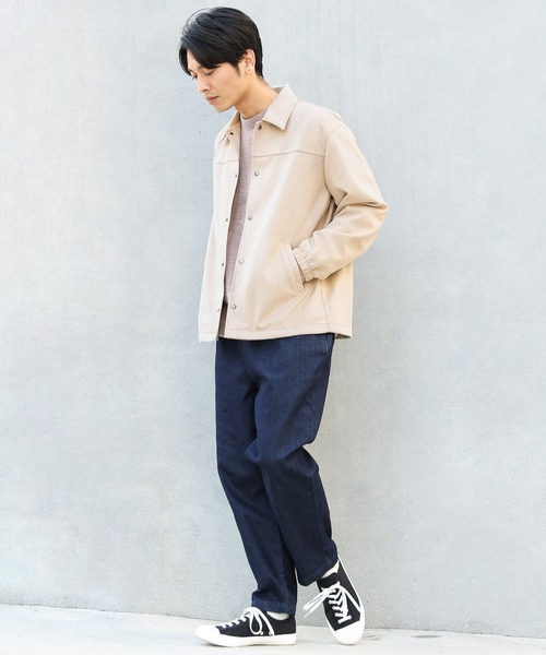 LAKOLE(ラコレ)の「フェイクスエードコーチジャケット / LAKOLE(ブルゾン・メンズ・スモーク/サンドグレー/アクア・MEDIUM/LARGE)」の5枚目の写真