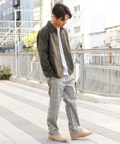 LAKOLE(ラコレ)の「フェイクスエードコーチジャケット / LAKOLE(ブルゾン・メンズ・スモーク/サンドグレー/アクア・MEDIUM/LARGE)」の7枚目の写真