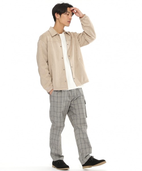 LAKOLE(ラコレ)の「フェイクスエードコーチジャケット / LAKOLE(ブルゾン・メンズ・スモーク/サンドグレー/アクア・MEDIUM/LARGE)」の8枚目の写真