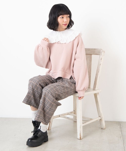 WEGO（ウィゴー）の「WEGO/ラウンドレースフリルビッグ付け襟（付け襟・レディース・ホワイト/ブラック・FREE）」の4枚目の写真