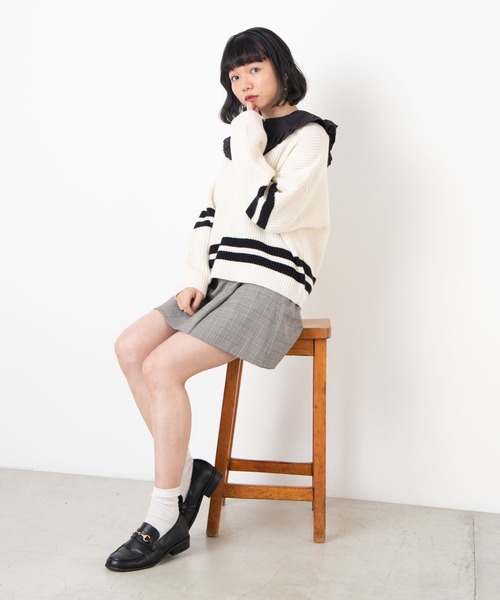 WEGO（ウィゴー）の「WEGO/ラウンドレースフリルビッグ付け襟（付け襟・レディース・ホワイト/ブラック・FREE）」の9枚目の写真