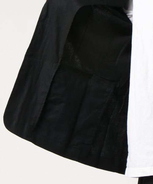 Starting Over(スターティングオーバー)の「綿麻ストレッチ テーラードジャケット/サマージャケット セットアップ対応(テーラードジャケット・メンズ・ネイビー/ベージュ/カーキ/ブラック・M/L/XL)」の5枚目の写真