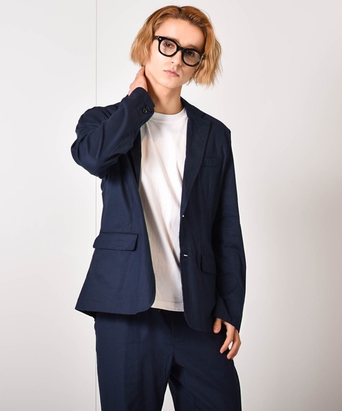 Starting Over(スターティングオーバー)の「綿麻ストレッチ テーラードジャケット/サマージャケット セットアップ対応(テーラードジャケット・メンズ・ネイビー/ベージュ/カーキ/ブラック・M/L/XL)」の4枚目の写真