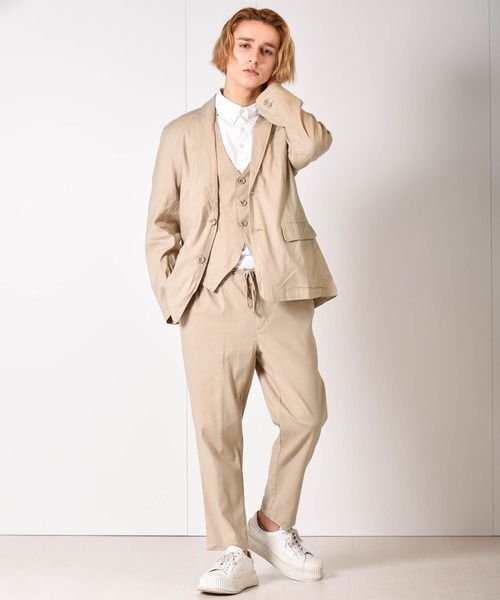 Starting Over(スターティングオーバー)の「綿麻ストレッチ テーラードジャケット/サマージャケット セットアップ対応(テーラードジャケット・メンズ・ネイビー/ベージュ/カーキ/ブラック・M/L/XL)」の18枚目の写真