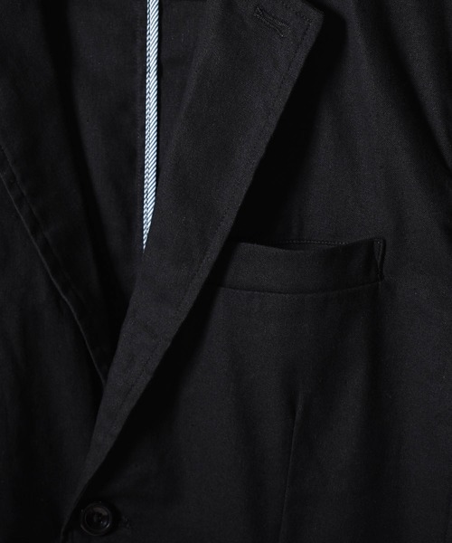Starting Over(スターティングオーバー)の「綿麻ストレッチ テーラードジャケット/サマージャケット セットアップ対応(テーラードジャケット・メンズ・ネイビー/ベージュ/カーキ/ブラック・M/L/XL)」の9枚目の写真