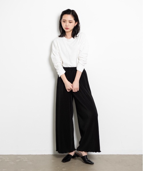 Aunt Marie's（アントマリーズ）の「AUNT MARIE’S　カットスムースマイクロプリーツパンツ（その他パンツ・レディース・ブラック/モカ/その他・FREE）」の12枚目の写真
