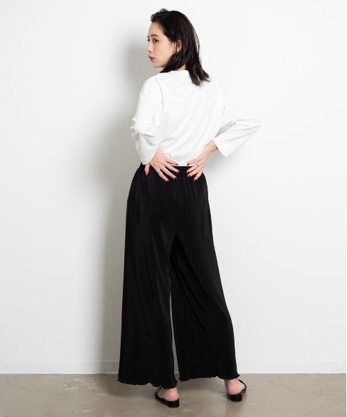 Aunt Marie's（アントマリーズ）の「AUNT MARIE’S　カットスムースマイクロプリーツパンツ（その他パンツ・レディース・ブラック/モカ/その他・FREE）」の5枚目の写真
