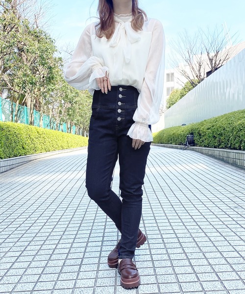 PairPair（ペアペア）の「ハイウエストデニムスキニーパンツ（デニムパンツ・レディース・インディゴブルー/ブラック・SMALL/MEDIUM/LARGE）」の17枚目の写真