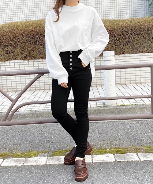 PairPair（ペアペア）の「ハイウエストデニムスキニーパンツ（デニムパンツ・レディース・インディゴブルー/ブラック・SMALL/MEDIUM/LARGE）」の13枚目の写真