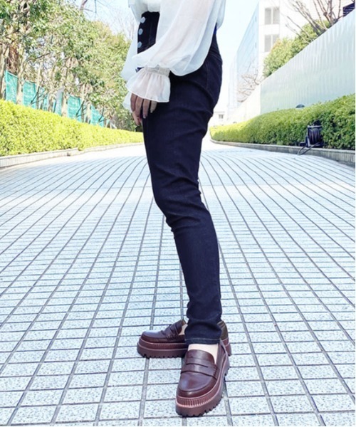 PairPair（ペアペア）の「ハイウエストデニムスキニーパンツ（デニムパンツ・レディース・インディゴブルー/ブラック・SMALL/MEDIUM/LARGE）」の7枚目の写真