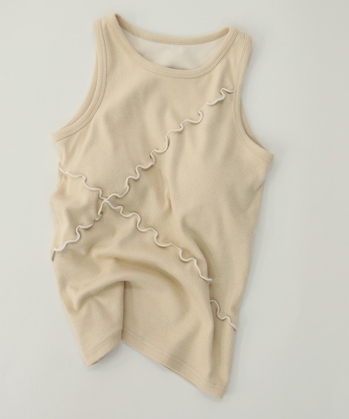 CLEIO（クレイオ）の「【CLEIO】アメリカンスリーブメロータンク（タンクトップ・レディース・アイボリー/ラベンダー/ライトベージュ・FREE）」の6枚目の写真