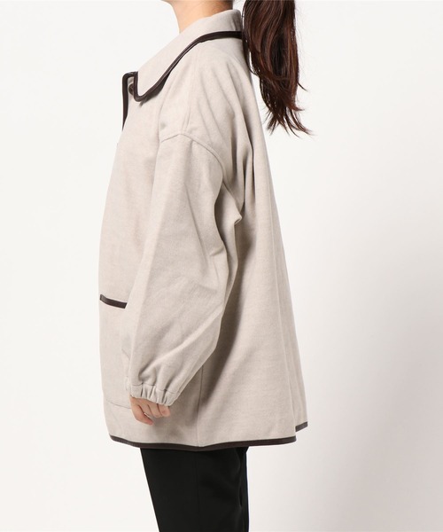 apres jour(アプレジュール)の「【大きいサイズ】パイピングショートコート【ZOZOTOWN限定アイテム】 20AW☆(ダウンジャケット/コート・レディース・モカ/ライトベージュ・X-LARGE)」の9枚目の写真