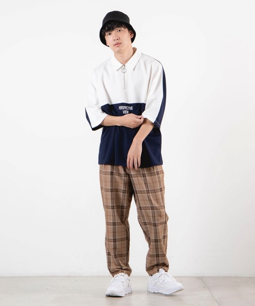 WEGO（ウィゴー）の「WEGO/ドルマンハーフジップ5分袖プルオーバー（Tシャツ/カットソー・メンズ・ホワイト/ベージュ・MEDIUM/LARGE）」の12枚目の写真