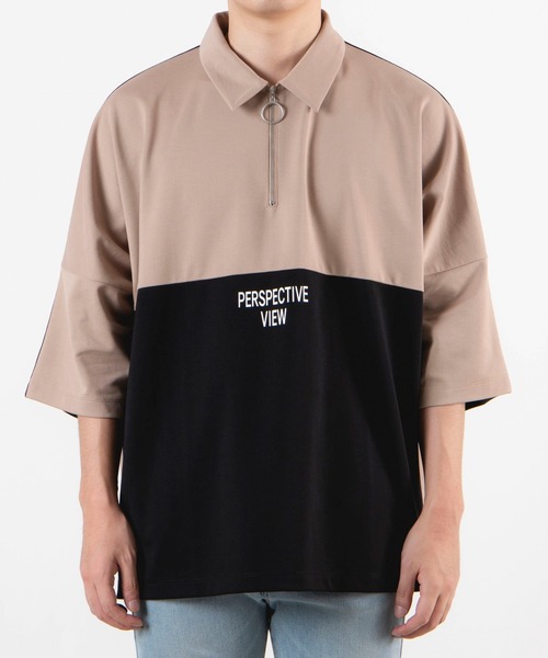 WEGO（ウィゴー）の「WEGO/ドルマンハーフジップ5分袖プルオーバー（Tシャツ/カットソー・メンズ・ホワイト/ベージュ・MEDIUM/LARGE）」の15枚目の写真