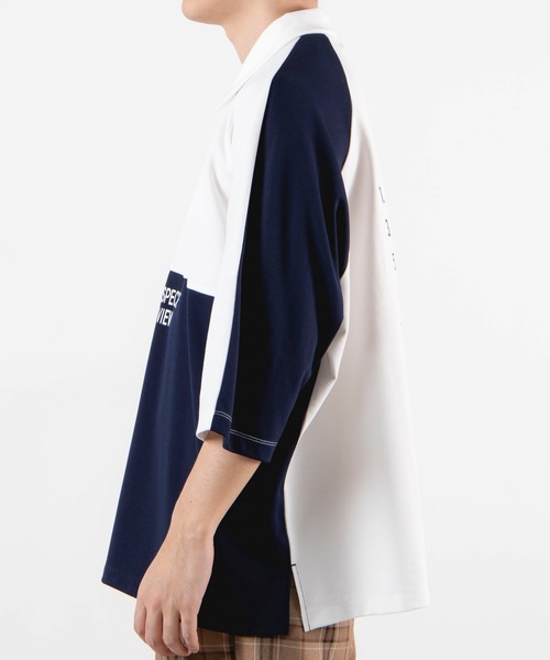 WEGO（ウィゴー）の「WEGO/ドルマンハーフジップ5分袖プルオーバー（Tシャツ/カットソー・メンズ・ホワイト/ベージュ・MEDIUM/LARGE）」の10枚目の写真