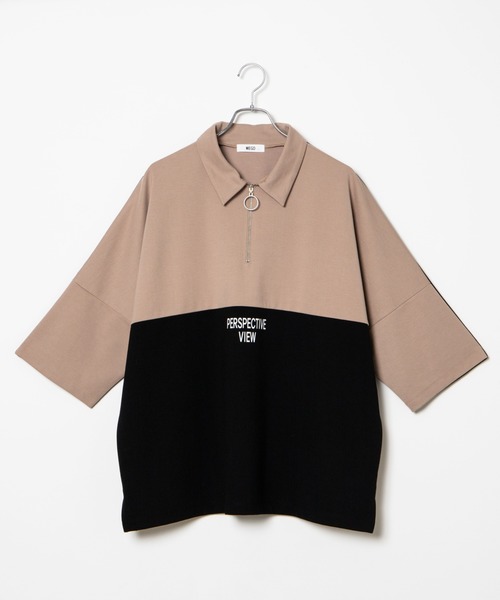 WEGO（ウィゴー）の「WEGO/ドルマンハーフジップ5分袖プルオーバー（Tシャツ/カットソー・メンズ・ホワイト/ベージュ・MEDIUM/LARGE）」の20枚目の写真