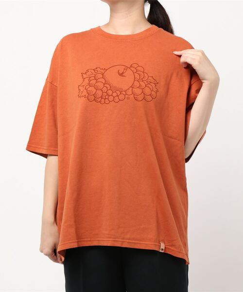 FRUIT OF THE LOOM（フルーツオブザルーム）の「製品染め プリント入り BIG S/S Tシャツ / 半袖 / 前面 / プリント / カジュアル / ユニセックス（Tシャツ/カットソー・レディース・レンガ/ピンク/カーキ/ホワイト・S/M/L/XL）」の10枚目の写真
