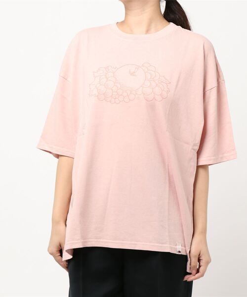 FRUIT OF THE LOOM（フルーツオブザルーム）の「製品染め プリント入り BIG S/S Tシャツ / 半袖 / 前面 / プリント / カジュアル / ユニセックス（Tシャツ/カットソー・レディース・レンガ/ピンク/カーキ/ホワイト・S/M/L/XL）」の11枚目の写真