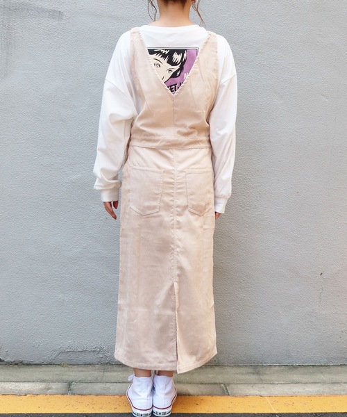 Riberry（リベリー）の「コーデュロイジャンスカ（ジャンパースカート・レディース・ブラウン/ベージュ/ブルー・MEDIUM）」の7枚目の写真