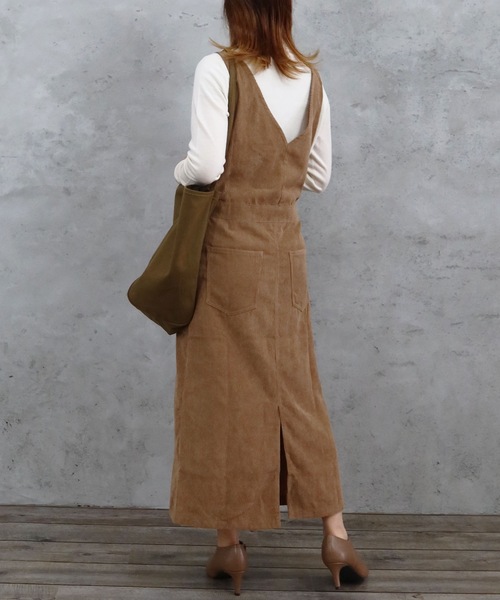 Riberry（リベリー）の「コーデュロイジャンスカ（ジャンパースカート・レディース・ブラウン/ベージュ/ブルー・MEDIUM）」の19枚目の写真