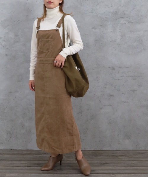 Riberry（リベリー）の「コーデュロイジャンスカ（ジャンパースカート・レディース・ブラウン/ベージュ/ブルー・MEDIUM）」の18枚目の写真