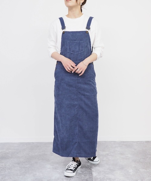 Riberry（リベリー）の「コーデュロイジャンスカ（ジャンパースカート・レディース・ブラウン/ベージュ/ブルー・MEDIUM）」の21枚目の写真