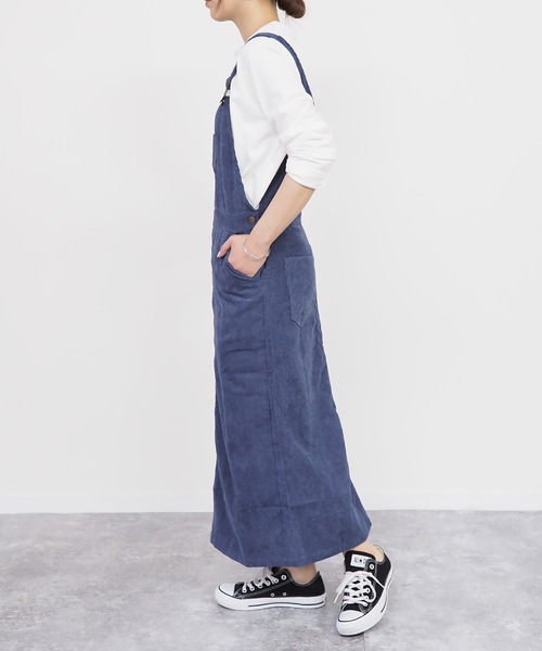 Riberry（リベリー）の「コーデュロイジャンスカ（ジャンパースカート・レディース・ブラウン/ベージュ/ブルー・MEDIUM）」の22枚目の写真