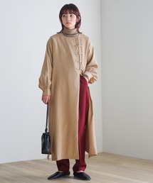select MOCA | 2020 A/W チャイナロングワンピース/ビックシルエットサイドスリットレイヤードワンピース(ワンピース)