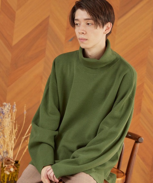 MONO-MART（モノマート）の「オーバーサイズ タートルネックニット プルオーバーニット アソートTYPE（ニット/セーター・メンズ・グリーン系その他2/ダークブラウン/ブラック系その他/ナチュラル/オフホワイト/ブラック系その他2/グレイッシュベージュ/ブラウン系その他/グリーン系その他/ホワイト系その他/ブラック系その他3/グレー系その他/ブルー系その他/ベージュ系その他4/ブラウン系その他2/ベージュ系その他2/ベージュ系その他3/ベージュ/オレンジ系その他2/ベージュ系その他/オレンジ系その他/ブルー系その他2・L/M）」の19枚目の写真