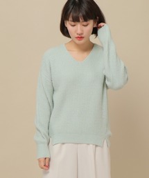 ヤク混Vネックニットプルオーバー