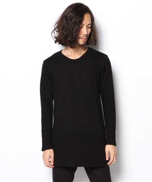 Lui's（ルイス）の「Lui's ロングサーマルカットソー（Tシャツ/カットソー・メンズ・ブラック/ホワイト・MEDIUM/SMALL）」の4枚目の写真