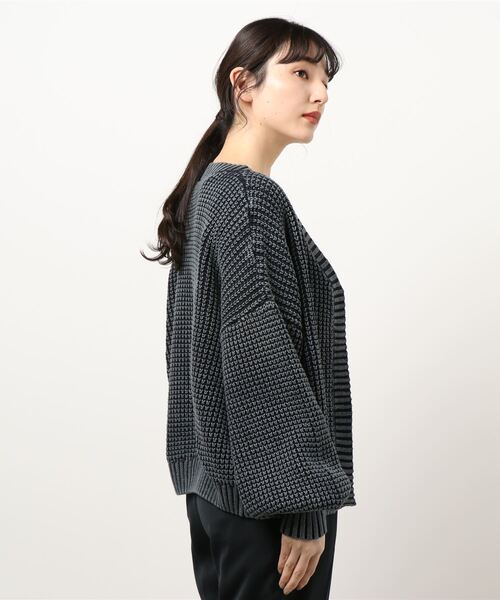 SPIRALGIRL(スパイラルガール)の「ブリーチワッフル編みニットカーディガン(カーディガン/ボレロ・レディース・ホワイト/ネイビー/グリーン・FREE)」の20枚目の写真