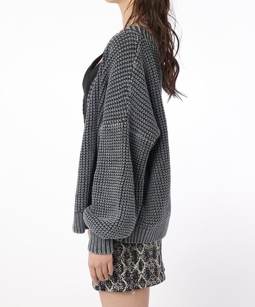 SPIRALGIRL(スパイラルガール)の「ブリーチワッフル編みニットカーディガン(カーディガン/ボレロ・レディース・ホワイト/ネイビー/グリーン・FREE)」の13枚目の写真