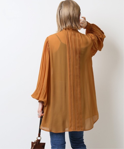 スピック&スパン レース ブラウス シャツ 長袖 シアー ピンタック 大人可愛い Spick & Span（スピックアンドスパン）の「ピンタックレース