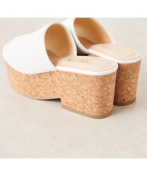 one after another NICE CLAUP（ワンアフターアナザーナイスクラップ）の「コルク厚底サンダル（サンダル・レディース・ホワイト系その他/ラメ・M/S/L/LL）」の4枚目の写真