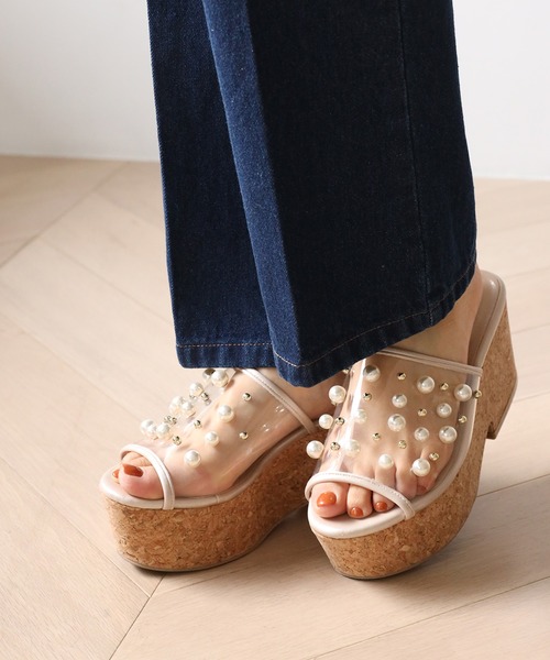 one after another NICE CLAUP（ワンアフターアナザーナイスクラップ）の「コルク厚底サンダル（サンダル・レディース・ホワイト系その他/ラメ・M/S/L/LL）」の7枚目の写真