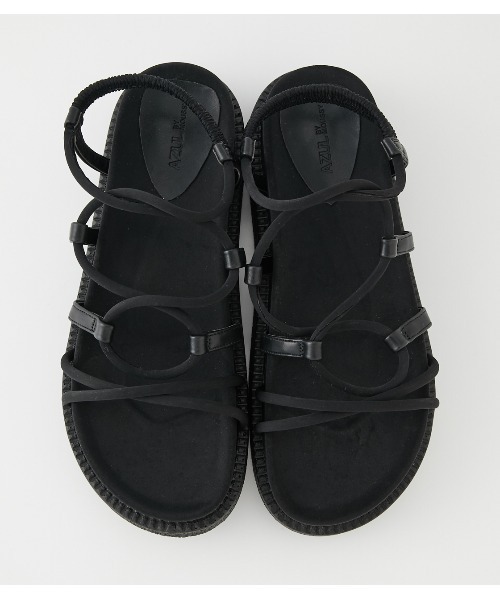 AZUL by moussy(アズールバイマウジー)の「CORD CROSS SANDALS/コードクロスサンダル(サンダル・レディース・ブラック/カーキ・MEDIUM/LARGE/SMALL)」の4枚目の写真